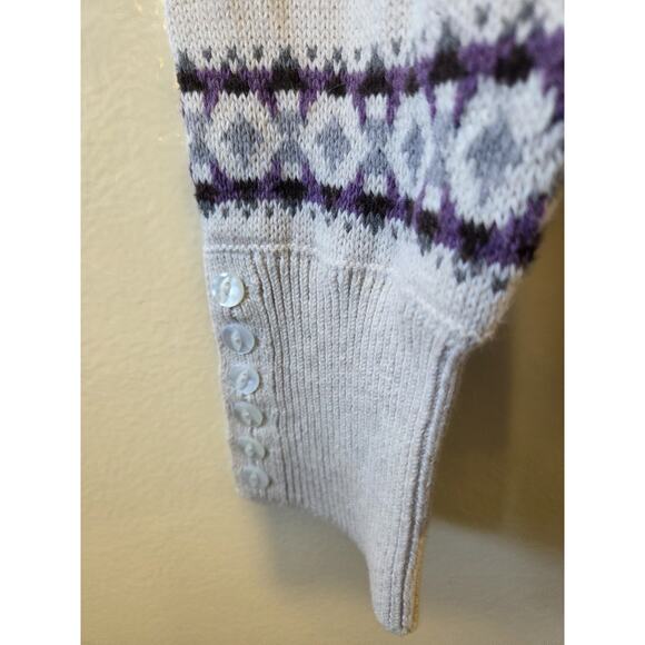 Pendleton Sweater Womens XL Argyle Pullover Cotton Button Detail Colorful - Picture 3 of 9